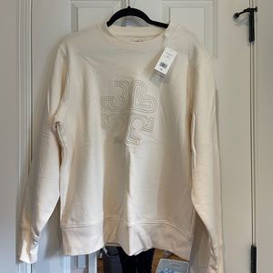 NWT Tory Burch Heavy French Terry Logo Crew